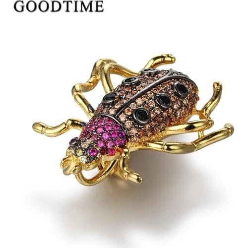 Fashion Vintage Retro Insect Brooch Jewelry Colorful Rhinestone Crystal Beetle Brooches For Women Party Jewelry Dress Accessory