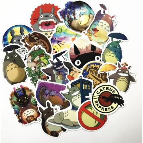 TD ZW 20 Pcs/lot Japanese Movie My Neighbor Totoro Cute Stickers For Car Laptop Phone Bicycle Luggage Decal Toy Sticker