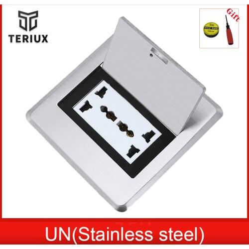 New silvery Stainless steel floor receptacle residential outlet high standard floor socket