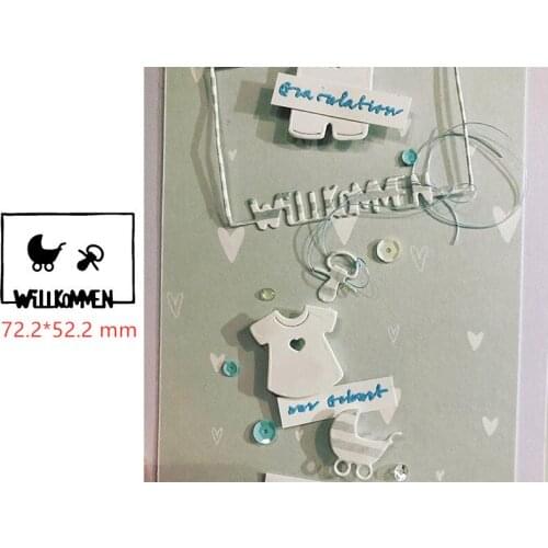 2020 new metal cutting dies willkommen frame with moon car cut die mold Scrapbook card making paper craft knife mould punch