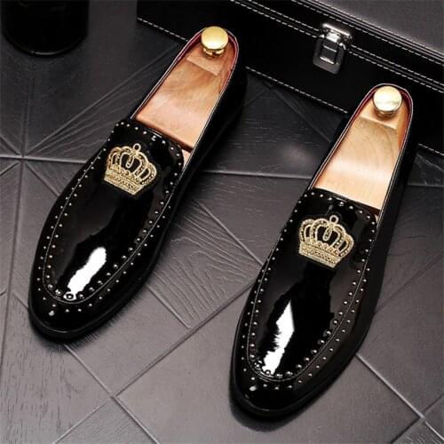 New Luxury Royal Style Men Handmade Embroidery Bee Pattern Exotic Designer Loafers Fashion Brand Casual Wedding Dress Shoes S66