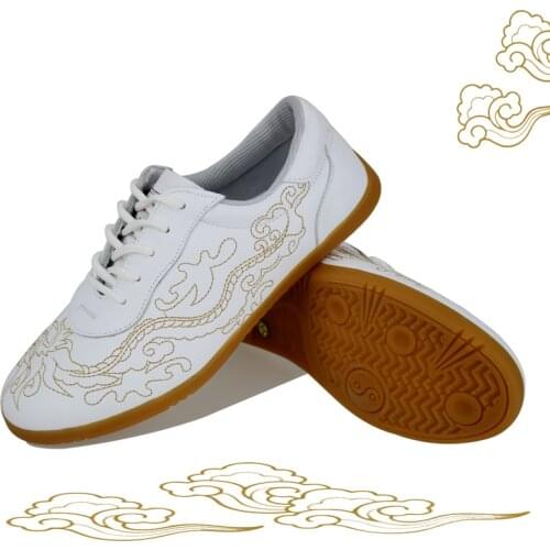 Dragon Tai Chi shoes, Ox Tendon Soft Bottom Cowhide Genuine Leather Head Layer kung fu shoes, practice martial art shoe