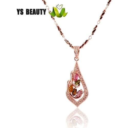 Water drop rose gold necklace pendant pure girl spring and summer style collarbone chain suits workplace girl dress collocation