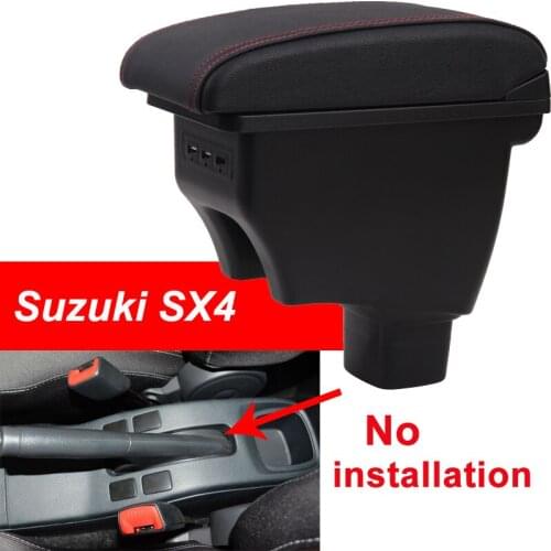 For Suzuki SX4 armrest box universal car center console caja modification accessories double raised with USB No installation