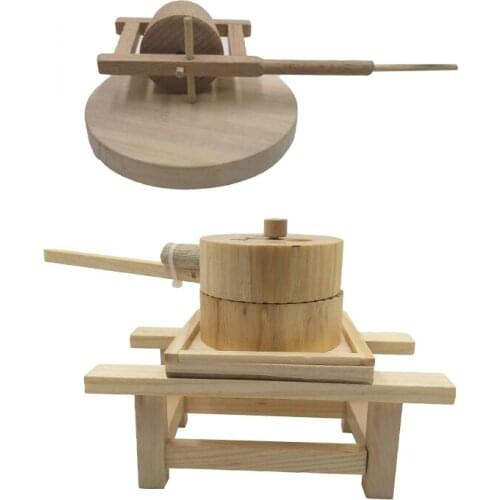 Parrot Mini Wooden Quern Bird Trick Training Toys Educational Interactive Push Mill for Parakeet Cockatiel Conure Lovebird Drop