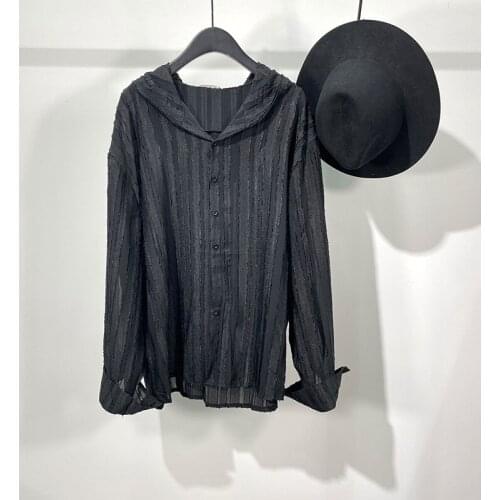 Owen Seak Men Casual Shirts Gothic Style Mens Clothing Spring Male High Street Autumn Black Shirts