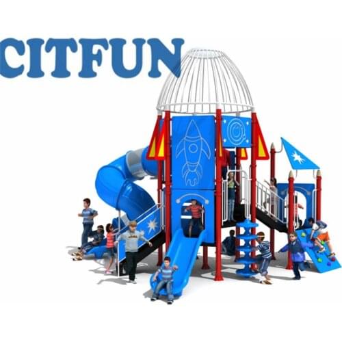 Attractive Rocket PE Plate Kids safe climb outdoor playground, Quality Guarantee slide for Amusement Park OP18H-163A