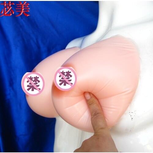 1200g Self-adhesive Crossdresser Breast Forms Boobs Transvestite a pair of silicone false breasts