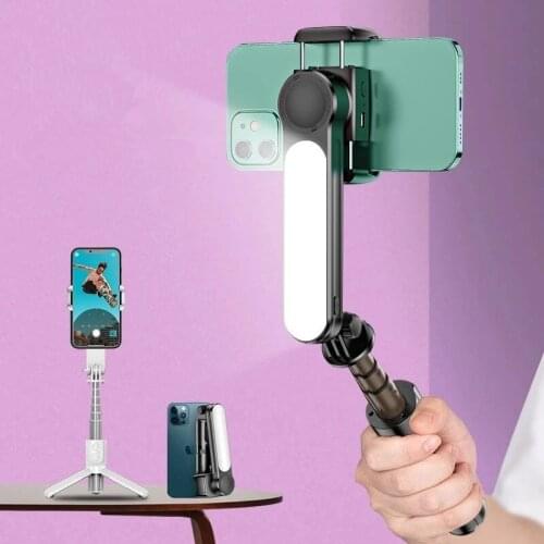 3 in 1 bluetooth Selfie Stick Foldable Mini Tripod Extendable Monopod With Fill Light Universal Handheld Gimbal Stabilizer Vlog