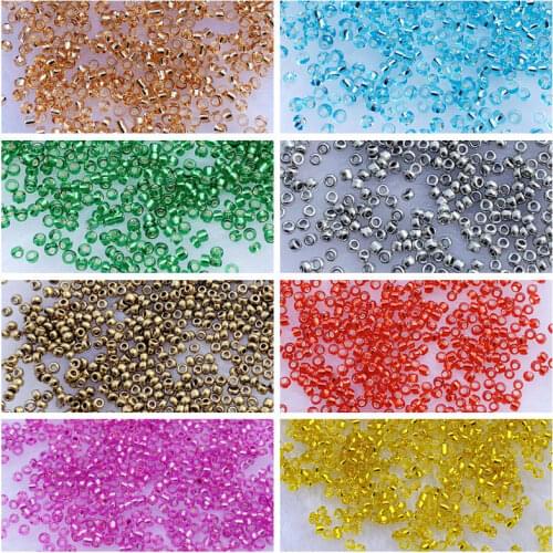 Diy Beads For Powwow Beadwork 1.3*2mm 11/0 Transparent Glass Beads 15grams/lot About 118pcs/gram