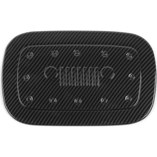Carbon fiber Fuel Tank Cover Gas Box Cap Trim For Jeep Grand Cherokee 2011-2019