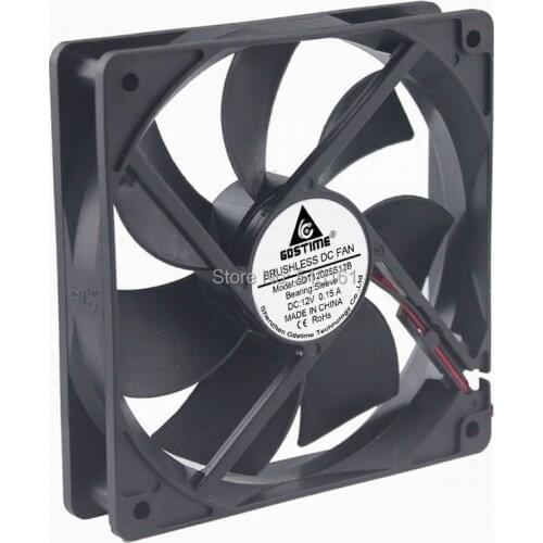 5pcs/lot Gdstime High Speed 2Pin 12025 12V DC Ventilation 120mm 120x25mm Cooling Fan
