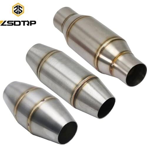 ZSDTRP Motorcycle Exhaust Pipe 35mm 45mm 51mm Muffler Expansion Chamber Refit Exhaust Pipe Back Pressure Core Silent Catalyst