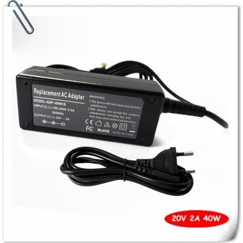AC Adapter Charger 20V 2A 40W for Lenovo IdeaPad U120 U90 U100 U260 U310 ADP-40NH B PA-1400-12 0225A2040 ADP-40MH