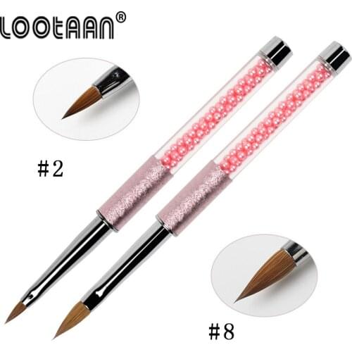 1pcs Petal Nail Art Kolinsky Sable Acrylic Brush Pen UV Gel Polish DIY Painting Drawing Carving Pen Manicure Tools Nail Art Tool