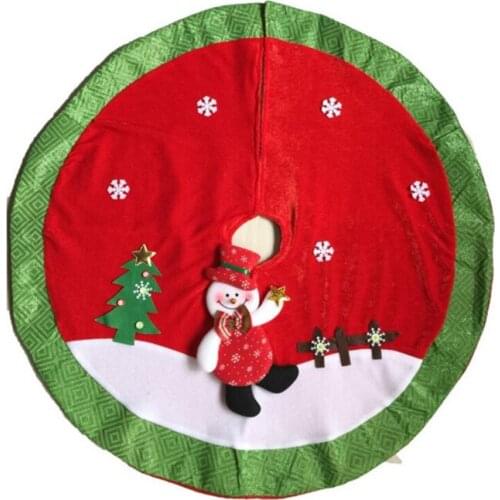 1PC Christmas Tree Skirt Aprons Snowman Carpet Home Decor New Year Xmas Decoration