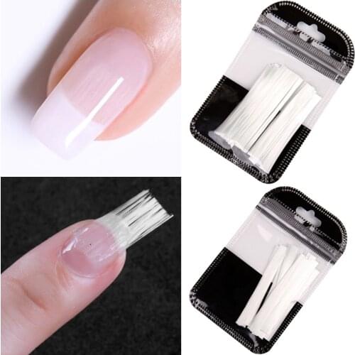10/20/50pcs Fiberglass Nail Extension Glass Fibernails Fiber Nail Silk Extension Set False Nail Acrylic Tips Nail Forms Salon