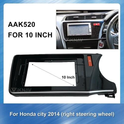 10 Inch 2DIN Car Fascia Trim Kit for Honda City 2014 (right) Car GPS navigation DVD Fascias Audio Fitting Adaptor Facia Panel