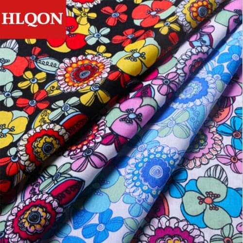 100% cotton brocade tissue soft comfortable flower printed fashional fabric for patchwork baby clothing dress felt by 100x150cm