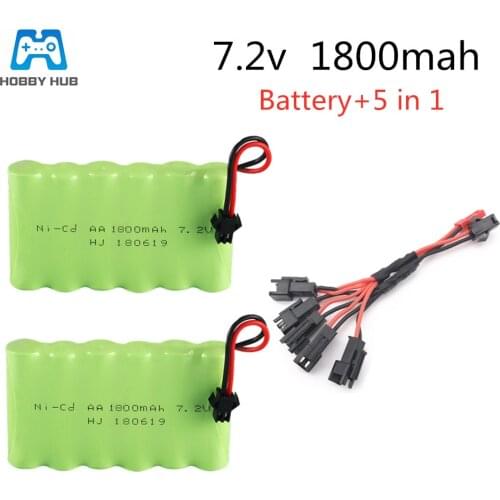7.2V 1800mAh AA Ni-CD Rechargeable Battery with 5in1/usb cable High Quality battery for RC car ship robot rechargeable battery
