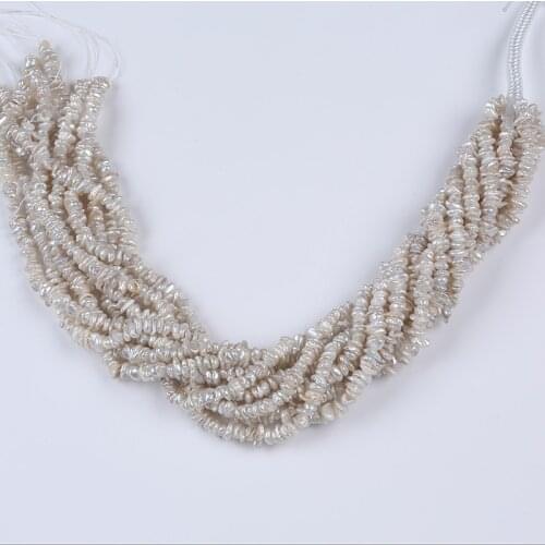 White Natural Freshwater Pearl Central Drilled Irregular Keshi Loose Beads For Jewelry Making Bracelet Necklace