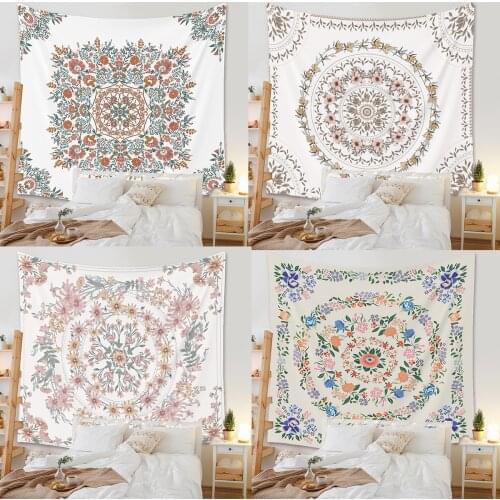 Bohemian Flower Tapestry Bedroom Background Home Decoration Decorative Wall Hanging Cloth Aesthetic Boho Wedding Decor