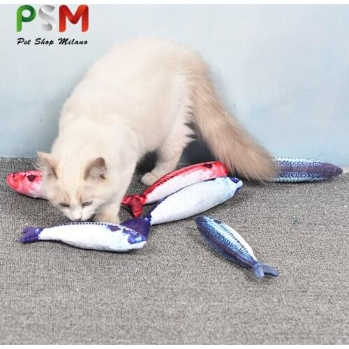 PSM Cat Fish Toy Polyester Fiber Built-in Catnip No Deformation Floppy Fish Cat Toy Cats Products for Pets Accessories
