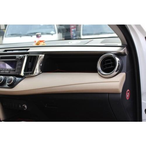 For Toyota RAV4 2013 2014 2015 2016 2017 ABS Chrome Dashboard Front Air Vent Outlet Cover Trim Sticker Frame Car Styling