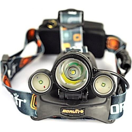 Headlamps 3T6 3XCREE XML T6 LED Headlight lampe frontale 5000 Lumens Head Lamp+1pcs charger+1pcs car charger+2pcs 18650 battery