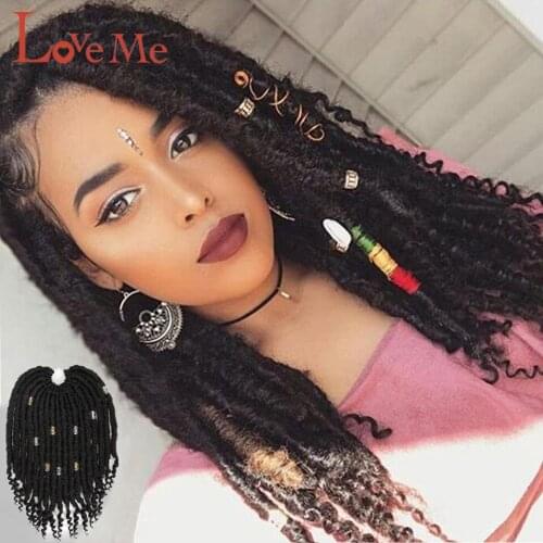 LOVE ME Faux Locs Crochet Braids Hair Soft Synthetic Braiding Dreadlocks Hair 12 Inch Ombre Crochet Hair Extensions