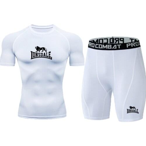 Mens Suit Compression Suit MMA long Sleeve T-Shirt Mens Tights Fitness Suit SportsSuit Basketball Suit Running Suit Jogging T