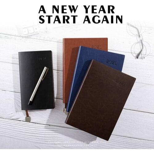 Soft Pu Leather A4 A5 A6 Super Thicken Notebook Journal Agenda 2021 180sheets Daily Monthly Planner Notebook School Stationery