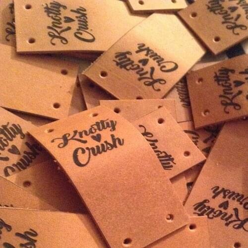 Personalize Leather labels for knitted and crocheted items,Custom garment labels,leather tags for crochet