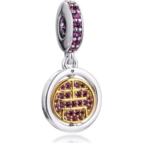 Spinning Lucky Dangle 2021 Gift Family Jewelry Components 100% Real S925 Sterling Silver Charms for Jewelry Making