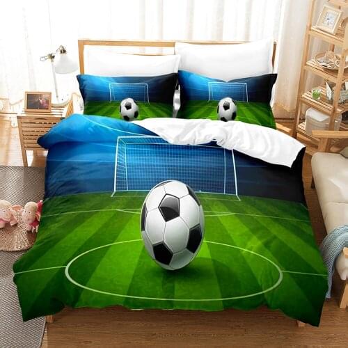 Football Bedding Set Single Twin Full Queen King Size Sports Enthusiasts Fans Bed Set Childrens Kid Bedroom Duvetcover Sets 006