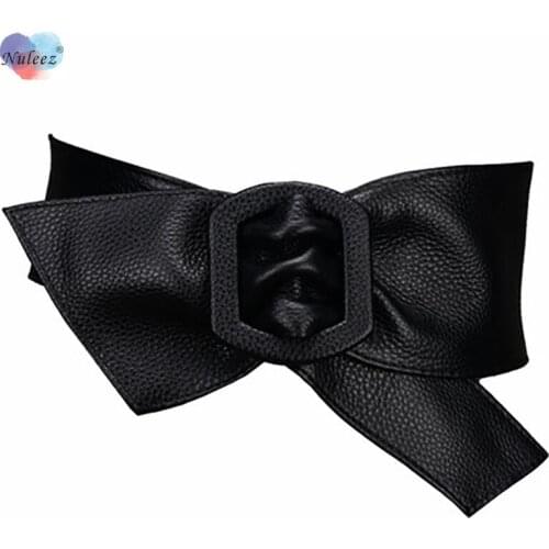 Nuleez 10 cm wide cummerbunds women first layer Cowhide leather Fashion European style elegant for dress