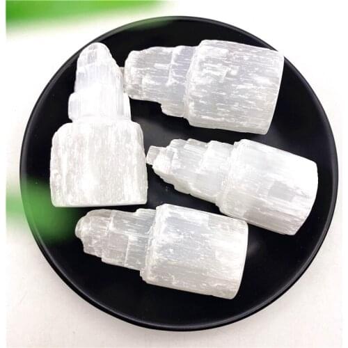 Natural Selenite Lamp Towers White Gemstones Ice Berg Hand Carved Selenite Towers Decor Reiki Natural Stones and Minerals