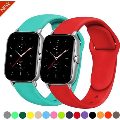 20mm/22mm Silicone strap for Active 2/Amazfit Bip/Samsung Galaxy Watch 3 Silicone bracelet wristband for Huawei Watch GT2 band