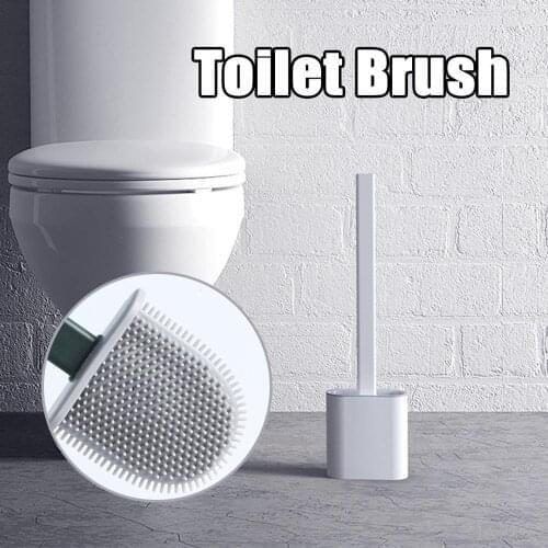 Silicone Toilet Brush Revolutionary Silicone Flex Scalable Deformation Toilet Brush With Holder Wash Brush Kitchen Utensils
