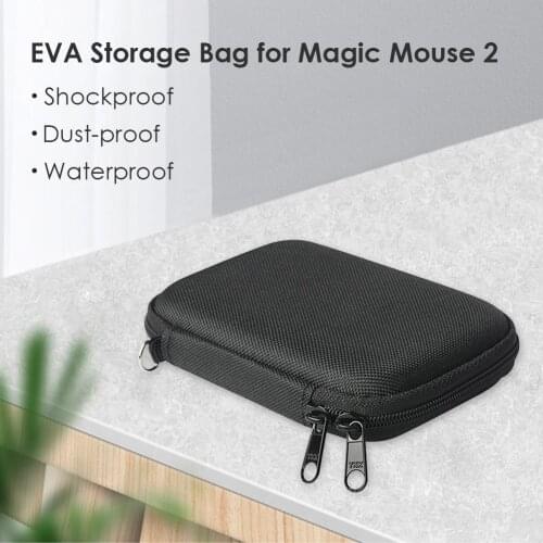 Storage Bag Hard Shell with Hand Strap Black Nylon Carrying Cover Bag for Magic Mouse 2 for Apple Magic Mouse (I and II 2nd Gen)