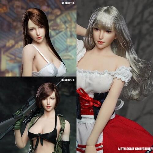 SUPER DUCK SDH017 1/6 Female Head Sculpt Soldier Head Carving Fit TBL 12'' Pale Action Figure Body