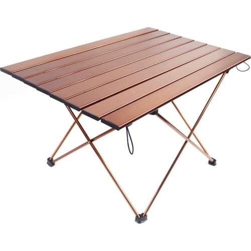 Picnic Table Outdoor-Furniture Folding Barbecue Aluminum-Alloy Brown Drawing Simple