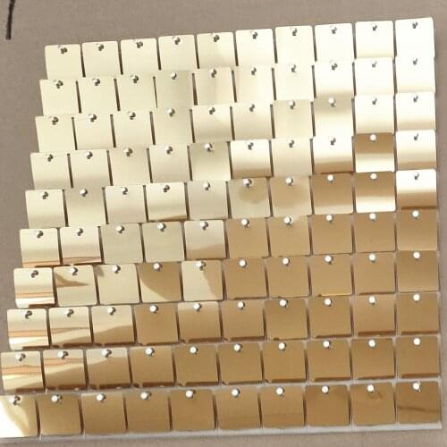 50pcs 30cm*30cm Transparent Colorless Background Board with Light Gold Sequins For Wedding Backdrops Plate 3D Sequin Wall Panels