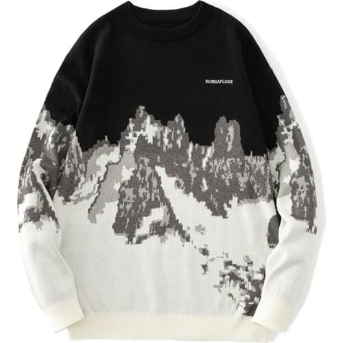 Brand Men Sweater Hip Pop Harajuku 2021 Sweater Men Pullover Winter O-Neck Casual Japan Style Streetwear Cotton Knit Sweater Men