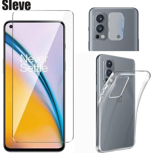 3in1 Case 2.5D Tempered Glass Screen Protector with HD Lens Film On For Oneplus Nord 2 5G CE N10 N100 N200