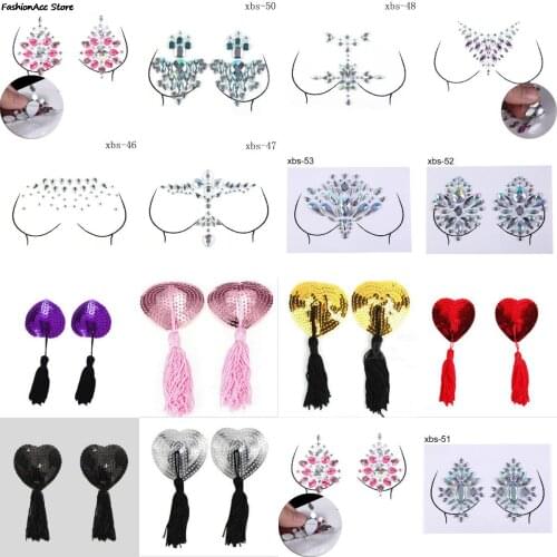 1Sheet Adhesive Bohemia Crystal Tattoo Sticker Jewelry Face Neck Chest Gems Wedding Party Body Boobs Jewellery