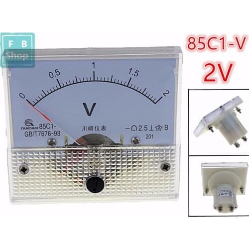 1PCS 85C1 1V 2V 3V 5V 10V 15V 20V 30V 50V 75V Analogue DC Voltage Needle Panel Meter Voltmeter