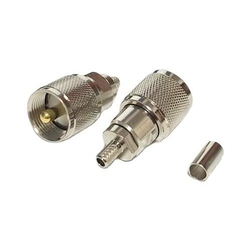 1pc New UHF Male Plug Convertor Crimp With For RG58,RG142,RG400,LMR195 Long Straight Nickelplated Wholesale