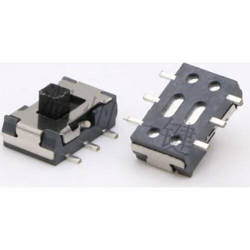 100pcs 6 feet 2 gears small toggle switch vertical patch without positioning column miniature toy sliding button