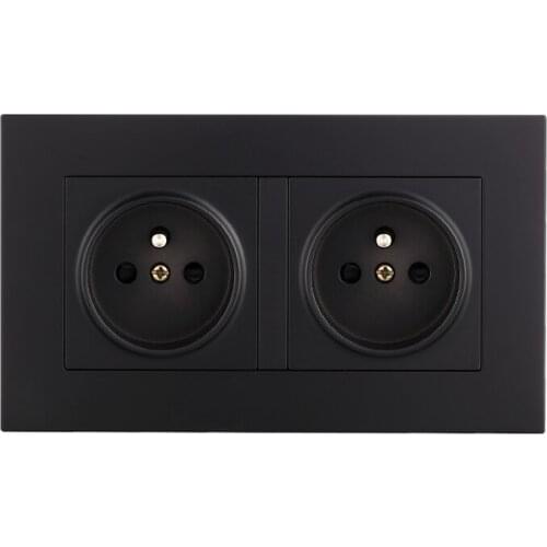 146 Type Two-position French Socket Wall Concealed Outlet Home Electrical Pop Socket PC Panel 16A 110-250V